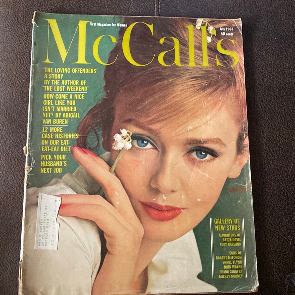 1960s MCCALL'S womens MAGAZINE John Rawlings Cover paper dolls Bette Davis